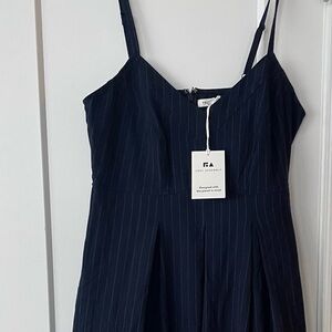 Free Assembly Navy Blue Pinstrips Women's Dress, NWT, Sz 4